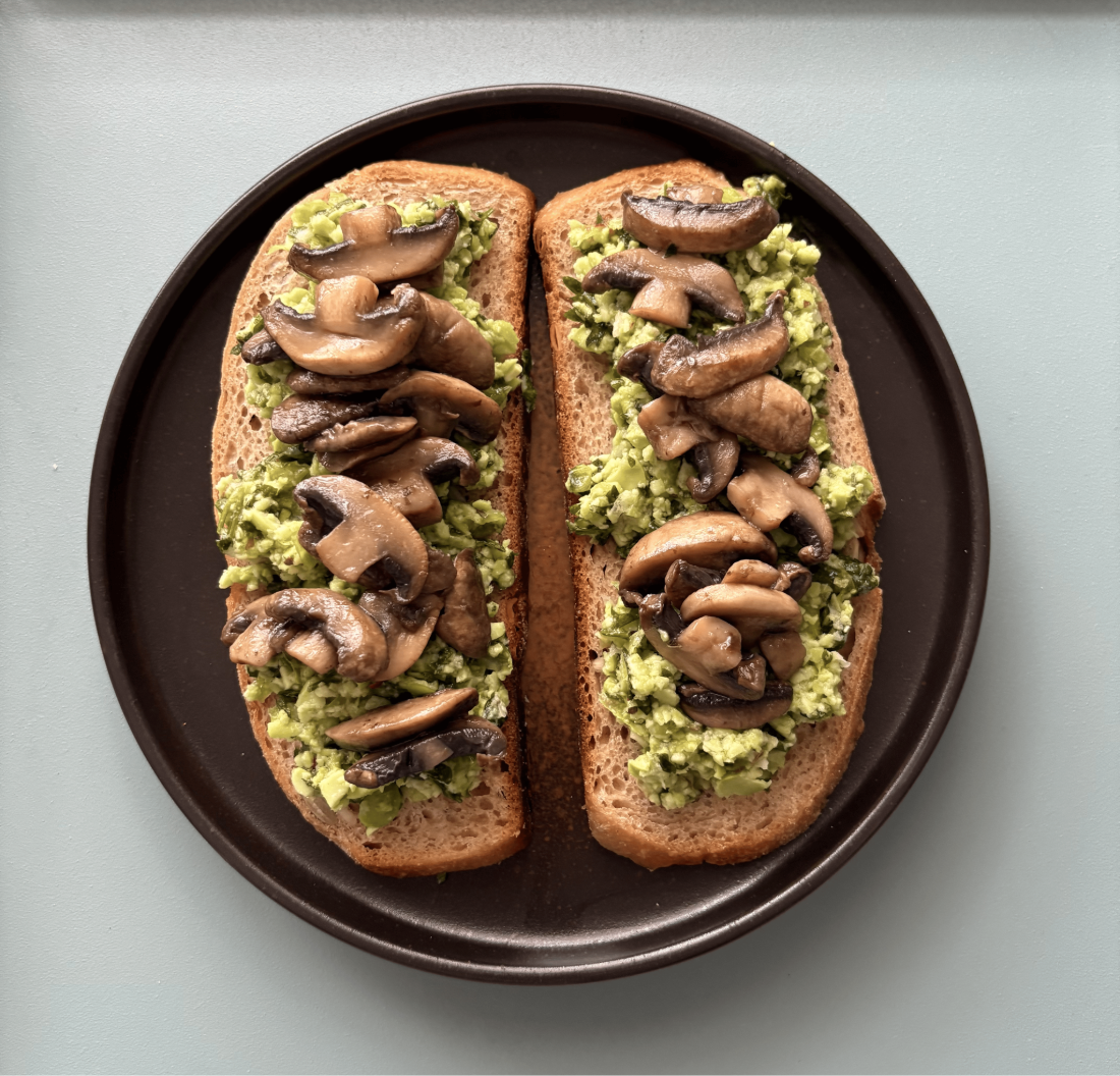 Edamame–Mushroom Toast